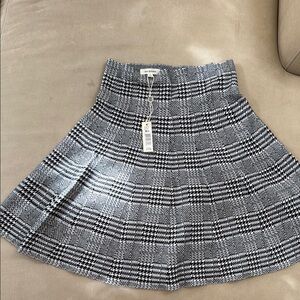 Max Studio Black and White Plaid Mini Skirt